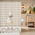 thumbnail image 2 of Erosebridal Duck Shower Curtain 72Wx78L for Girls, Beige Gingham Waterproof Bath Curtain, 2 of 5