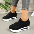 thumbnail image 4 of Womens Platform Loafers Sneakers High Heels Casual Shoes (Black 42), 4 of 8