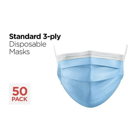 Non-Medical Disposable 3-Ply Face Masks 50 Pack