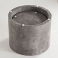 thumbnail image 5 of Nesting Coffee Table Set of 2 Round Wooden Tables - Modern Stone Gray, 5 of 9