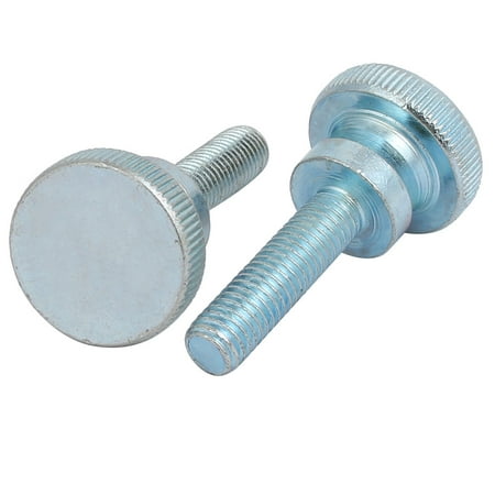 

M8x30mm Carbon Steel Flat Knurled Head Fully Threaded Thumb Screw Bolt 2pcs