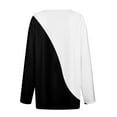 thumbnail image 4 of Basic T Shirts for Women Women's T Shirt Tee Button Print Long Sleeve Daily Weekend Fashion Basic V-Neck Regular Top, 4 of 5