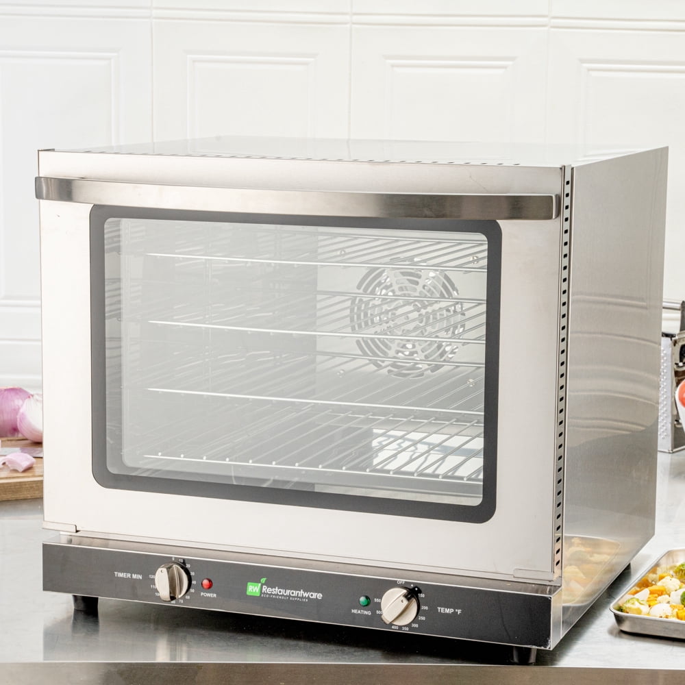 Restaurantware-Hi Tek Half Size Convection Oven, 1 Countertop Electric Oven - 2.3 Cu. Ft., 208/240V, Stainless Steel Commercial Convection Oven, 2800W, 4 Racks Included