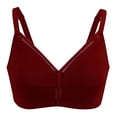 thumbnail image 5 of Women's Full Figure Plus Size Push Up MagicLift Original Wirefree Support Bra, Wine Red 40DD Cup, 5 of 7