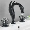 thumbnail image 2 of Luxury Bathroom Faucet 8 in Widespread Black Swan Basin Faucet w/Crystal Handles, 2 of 11