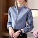 thumbnail image 1 of H Han Queen-Blusa de gasa con estampado Vintage para mujer, camisa informal de manga larga, elegante, Simple, coreana, nueva, 1 of 4