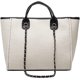 thumbnail image 1 of LHSHID Women Canvas Handbag Large Capacity Chain Tote Bag PU Handle Shoulder Bag, 1 of 4