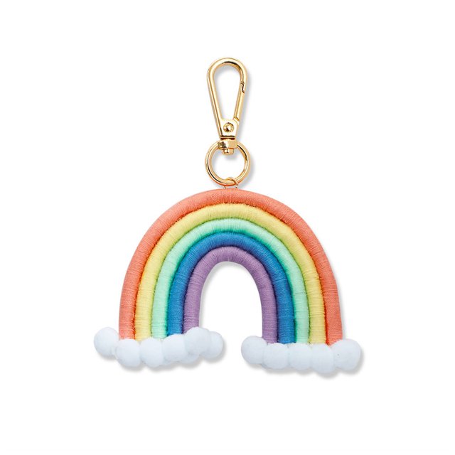 Llavero de arcoíris a la moda Qarigey soporte para llavero de puerta portátil BILLETERA llavero decorativo colgante joyería para mujer colorido naranja
