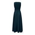 thumbnail image 6 of DHFJKG Summer Dresses Women Wedding Guest Dress Sleeveless Solid Color V Neck Belted Long Dress Comfortable Daily Wear Versatile Dresses, 6 of 6