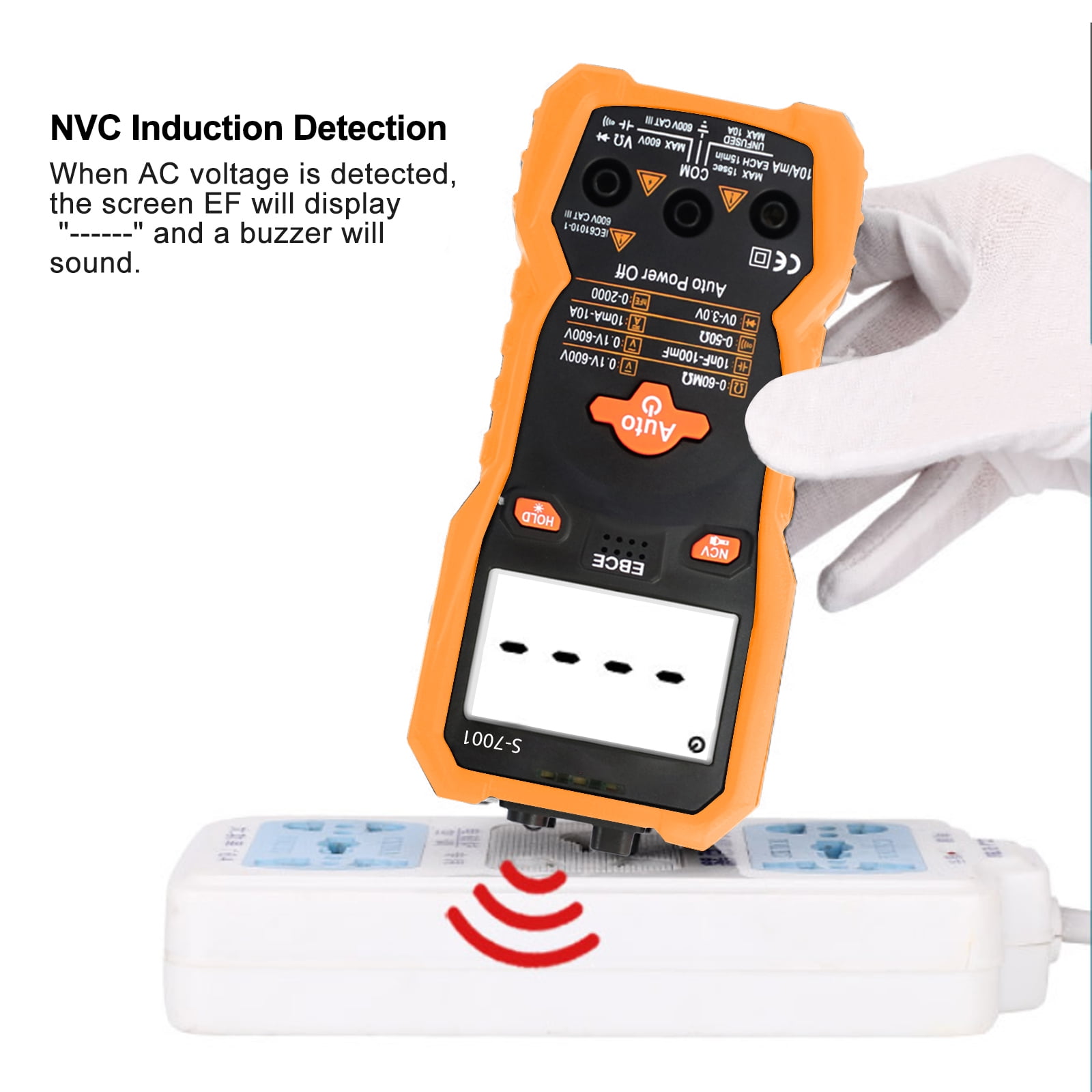 APOLLOLIFT 6000 Counts TRMS Digital Multimeter, Auto-Ranging Ohmmeter Voltage Tester with NCV Function for Measure Voltage Current Resistance Diodes Continuity, Orange,New