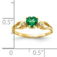 thumbnail image 2 of Primal Gold 14 Karat Yellow Gold 5mm Heart Emerald and Diamond Ring, 2 of 4
