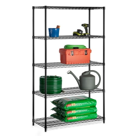 Honey Can Do Urban 5-Shelf Steel Storage Shelving Unit, Black