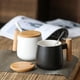 thumbnail image 5 of Tazas De Café Grandes, Taza De Cerámica, Taza De Café Con Tapa, Cuchara, Tazas De Cerámica Resistentes Al Calor, Tazas Redondas De Cerámica, Botella Para Oficina Scienceny HA025816-01, 5 of 6