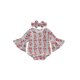 thumbnail image 1 of Lucakuins Infant Baby Girl Valentine#39;s Day Jumpsuit, Flare Manga Larga Cuello Redondo Letra/Corazón Estampado Mameluco + Diadema Lucakuins moda, 1 of 7