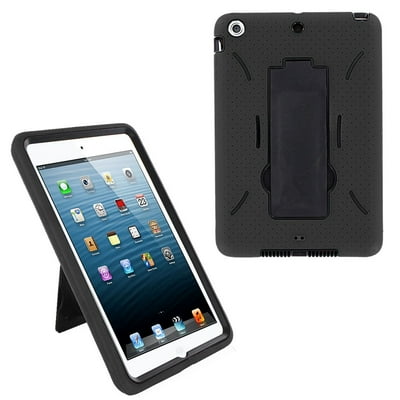iPad Mini 5th (2019) 4th (2015) Shockproof Hybrid Case Cover by KIQ For Apple iPad Mini 4, Mini 5 7.9-inch (Black/Black)