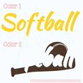 thumbnail image 2 of Bedroom Décor Softball with Bat Wall Decals Stickers 23x10-Inch Yellow, Choc Brown, 2 of 6
