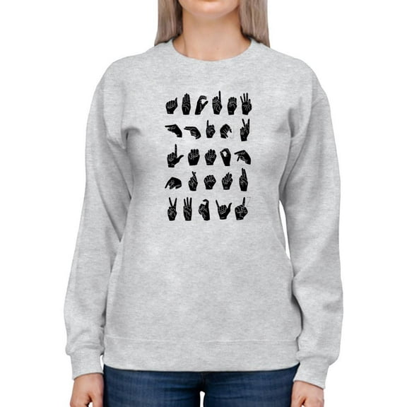 Sign Language I Sweatshirt Women -Emma Scarvey Designs, Female Large