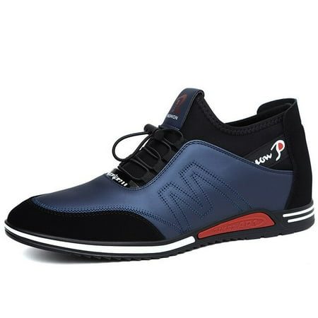 

Fashion Men Leather Comfy Slip Increased Heel 6CM Footwear Mens Casual Shoes Male Office Business Dress Outdoor Sport Sneakers
