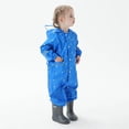 thumbnail image 4 of QUOTAY Rain Ponchos for Kids Boys Girls Toddler Reflective Cartoon Design Kids Rain Jacket Outdoor Play Blue,L, 4 of 9