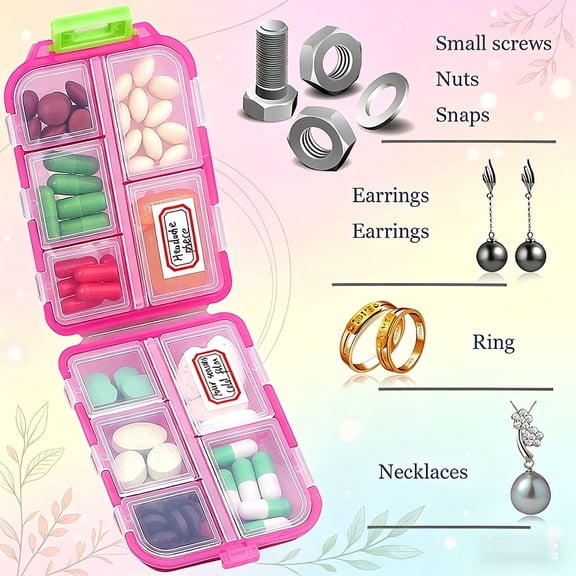 1Pc Clearance Under $3 Travel Pill Case Pill Box For Travel, Plastic Plastic (C)
