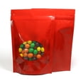 thumbnail image 1 of Double-Sided Matte/Glossy Color with Clear Round Window Stand-Up Pouch (4.7" x 7.1", Glossy Red | 200 Bags), 1 of 2