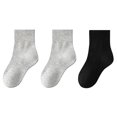 thumbnail image 2 of Hipattires Girls Socks Winter Cotton Comfortable Mid Calf Dark Gray 3 Pairs Boys Socks, 2 of 6