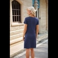 thumbnail image 2 of Vestido de Cuello Redondo y Corta Azul Marino M, 2 of 10