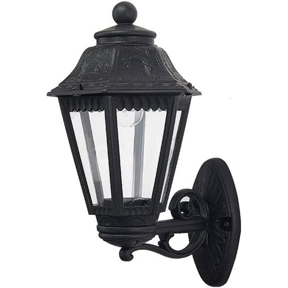 Black Light Fixtures Wall Mount Outdoor Wall Lamp, Waterproof Carriage Lights Exterior Garden Wall Sconces PC Porch Lights for Patio Garage Front Door, E27 Socket