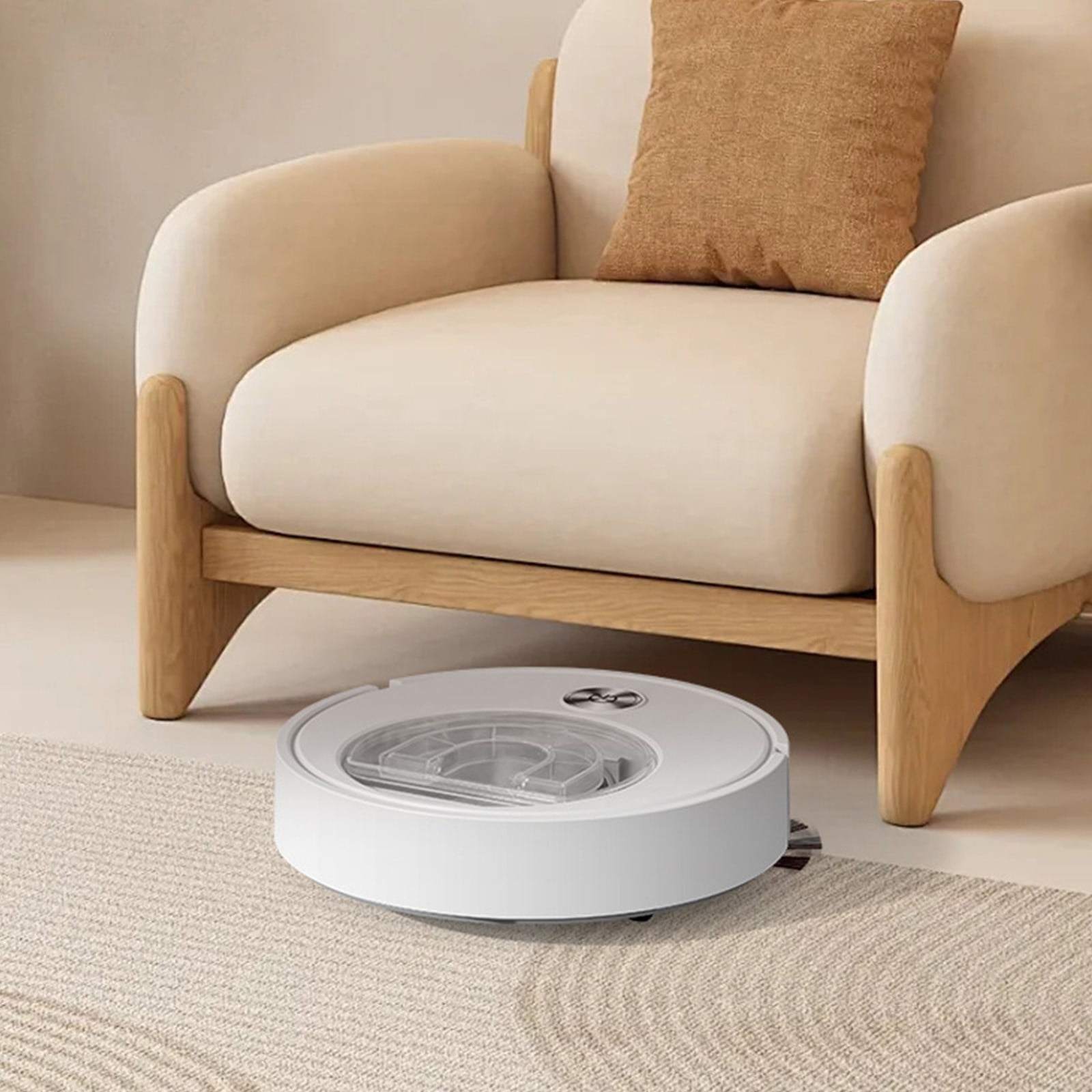 Ultra-Slim 2-in-1 Robot Vacuum & Mop with Transparent Dust Bin, 55 dB Quiet Mode, 45-Min Runtime, Strong Suction for Pet Hair, Hard Floors & Tiles