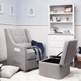 thumbnail image 6 of DaVinci Owen Swivel Glider Recliner Chair w/ Ottoman, Gray w/ Cream Piping, 6 of 9