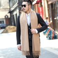 thumbnail image 2 of Bufanda de Cachemira Artificial para hombre, chal de Pashmina cálido de invierno, bufandas de cuello lisas de lujo para exteriores, a prueba de viento, regalo de cumpleaños para hombre, nuevo Fivean unisex, 2 of 2