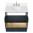 thumbnail image 6 of Ariel Stafford 36 Inch Single Oval Sink Vanity With White Quartz Countertop W/1.5" Edge In Midnight Blue, 6 of 9
