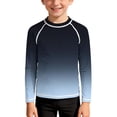 thumbnail image 2 of vdgthytj Kids Boys Girls Long Sleeve Tops Crewneck Raglan Shoulder Gradient Quick Dry Sun Protection Sport Shirts(7-8 years,Navy), 2 of 9