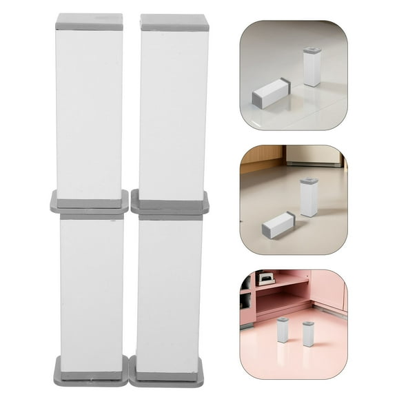 BESTYASH 4Pcs White Adjustable Furniture Legs for Sofa, Tables, Cabinets, and Chairs, Height Support