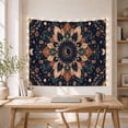thumbnail image 5 of Celestial Mandala with Moon and Stars Against a Navy Blue Background, Mystical Boho for Boho Lovers, Intricate Wall Art, Housewarming Gift, Tapestry Wall Hanging for Bedroom and Living Room, 5 of 7