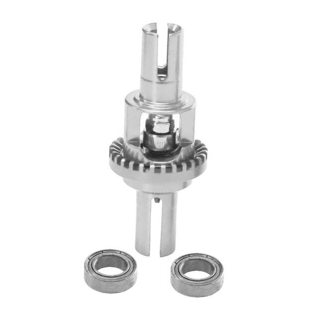 Reemplazo de conjunto diferencial de coche RC 1:28 de metal, accesorio de repuesto para coche RC plata