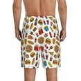 thumbnail image 5 of Cauagu Hot Dog Pizza Print Pajama Bottoms for Men Sleep Pajama Shorts Elastic Waistband Sleep Pajama Short Men's PJ Shorts -Large, 5 of 6