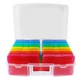 thumbnail image 1 of 16 Inner Cases Plastic Storage Box - 4x6 Inch Clear Photo Boxes & Clear Craft Keeper with Handle, 1 of 4