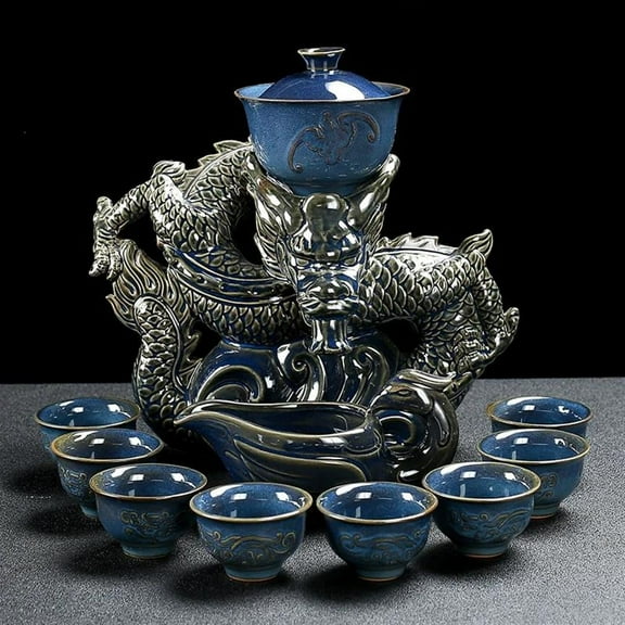 Kung Fu Tea Set Dragon Teaset Chinese Tea Set Bone China Teapot And Tea Cup Set Travel Tea Set For Holiday Gift
