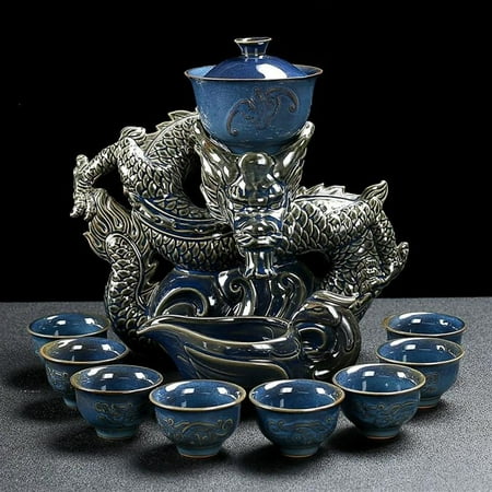 Kung Fu Tea Set Dragon Teaset Chinese Tea Set Bone China Teapot And Tea Cup Set Travel Tea Set For Holiday Gift