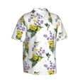 thumbnail image 3 of Xecao Lavender Flowers print Hawaiian shirt - a stylish short-sleeve button-down for men, perfect for casual beach and tropical outings., 3 of 9