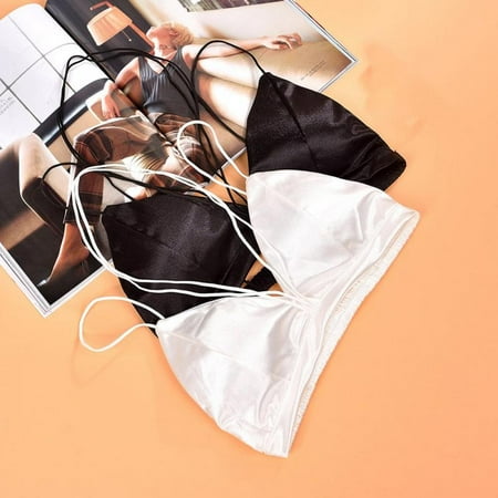 

2pcs Thin Bra Thin Shoulder Strap Bra Triangle Cup Bra without Steel Ring Spaghetti Strap Underwear Women Slim Underwear Basic All-match Bras Summer Breathable Bra