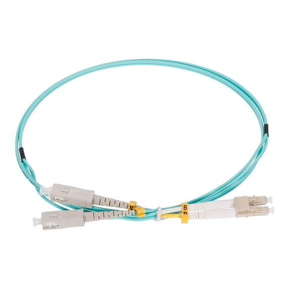 Uxcell 1 Meter 3.2Ft Fiber Patch Cable Multimode LC-SC OM3 LSZH Fiber Optic Jumper Green For Network Transceiver 1Pcs