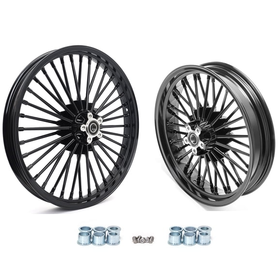 21x2.15 16x3 Fat Spoke Wheels for Harley Fat Boy FLSTF 90-2017 Fat Boy Lo FLSTFB 10-17 Heritage Softail Classic FLSTC 88-17 Heritage Springer FLSTS 99-07 Night Train FXSTB 99-09 Softail Deluxe FLSTN