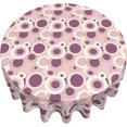 thumbnail image 4 of Round Tablecloth 60 Inch, Retro Geometric Circles Tablecloths Round Durable Table Cloth Farmhouse Table Cover for Dining, Parties, Camping, 4 of 8