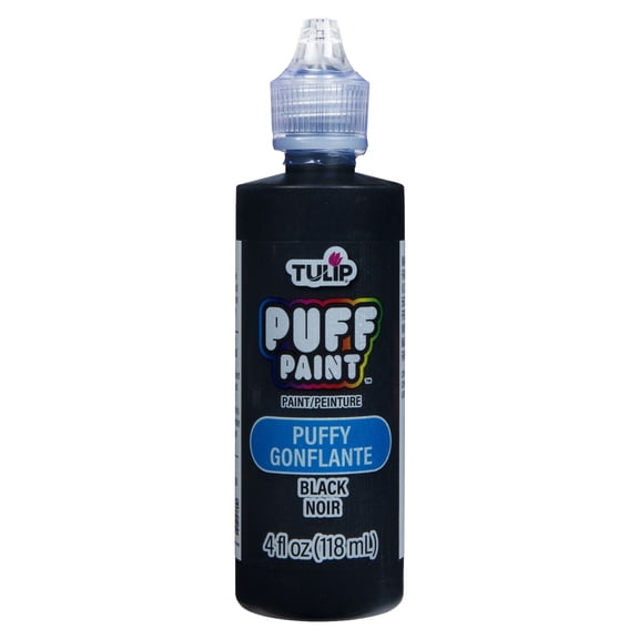 Tulip Dimensional Fabric Paint – Puffy Black, 4 fl oz, Permanent Craft Paint for Clothes & DIY Projects