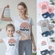 thumbnail image 5 of Gibobby Blusas moda Niños de verano para niños pequeños Camiseta de manga corta Blusa Rainbow Baby T Matching Me Girls And Shirt Trajes casuales Tops Ropa de mamá Family Girls（Blanco， 4-5 Años), 5 of 5