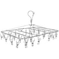 thumbnail image 1 of Tendedero de ropa, 52 clips Tendedero de ropa de acero inoxidable Colgador de calcetines plegable, Perchero de ropa interior, Perchas de ropa para secar toallas, Sujetadores, Lencería, Ropa de bebé, Xemadio WRHS-88, 1 of 9