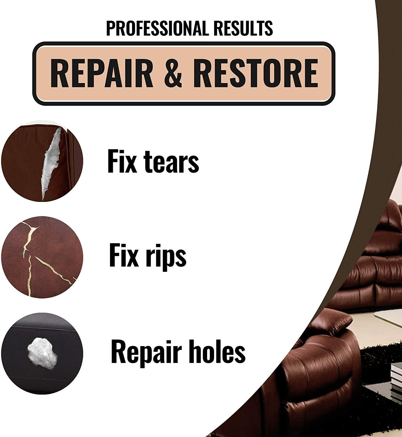 Brown Leather Repair Kits For Couches Leather Patch Vinyl Repair Kit Leather Repair Kit For Car Seats Vinyl Upholstery Air Mattress Inflatables Cat Scratch Tape Brown Duct Tape For Furniture