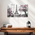 thumbnail image 2 of Elephant Stock Eiffel Tower Landscape Pop Wall Art - Horizontal Multi Panel Canvas - Living Room Wall Decor - Places Multi Panel - Gray And Pink Decor - 23" x 14", 2 of 8
